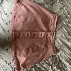 Suede tan button up skirt